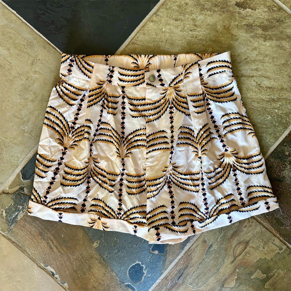 SHEIN Skort Womens Size L Tropical Palm Print High Waist Mini Multicolor